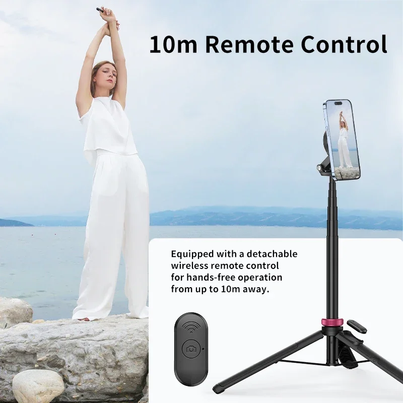 Ulanzi MT-84 1.53M Magsafe Selfie 스틱 삼각대 스탠드 IPhone 16 15 LiveStreaming Vlog 용 Bluetooth 원격 전화 확장 삼각대