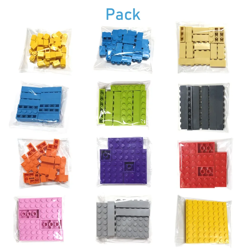 122pcs 두꺼운 피규어 벽돌 12 크기 DIY 빌딩 블록 교육 크리 에이 티브 크기 어린이를위한 3001 플라스틱 장난감과 호환 가능