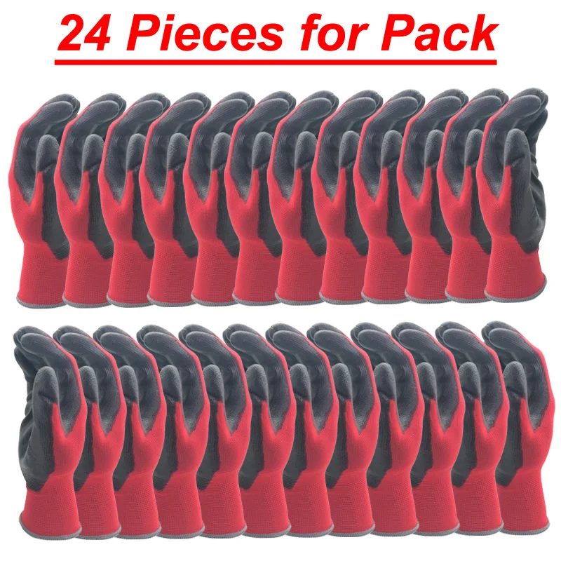 24Pieces/12Pairs 남성용 전문 작업 보호 장갑 건설 여성용 정원 나일론 러닝 장갑 CE EN388 획득. title=24Pieces/12Pairs 남성용 전문 작업 보호 장갑 건설 여성용 정원 나일론 러닝 장갑 CE EN388 획득. 