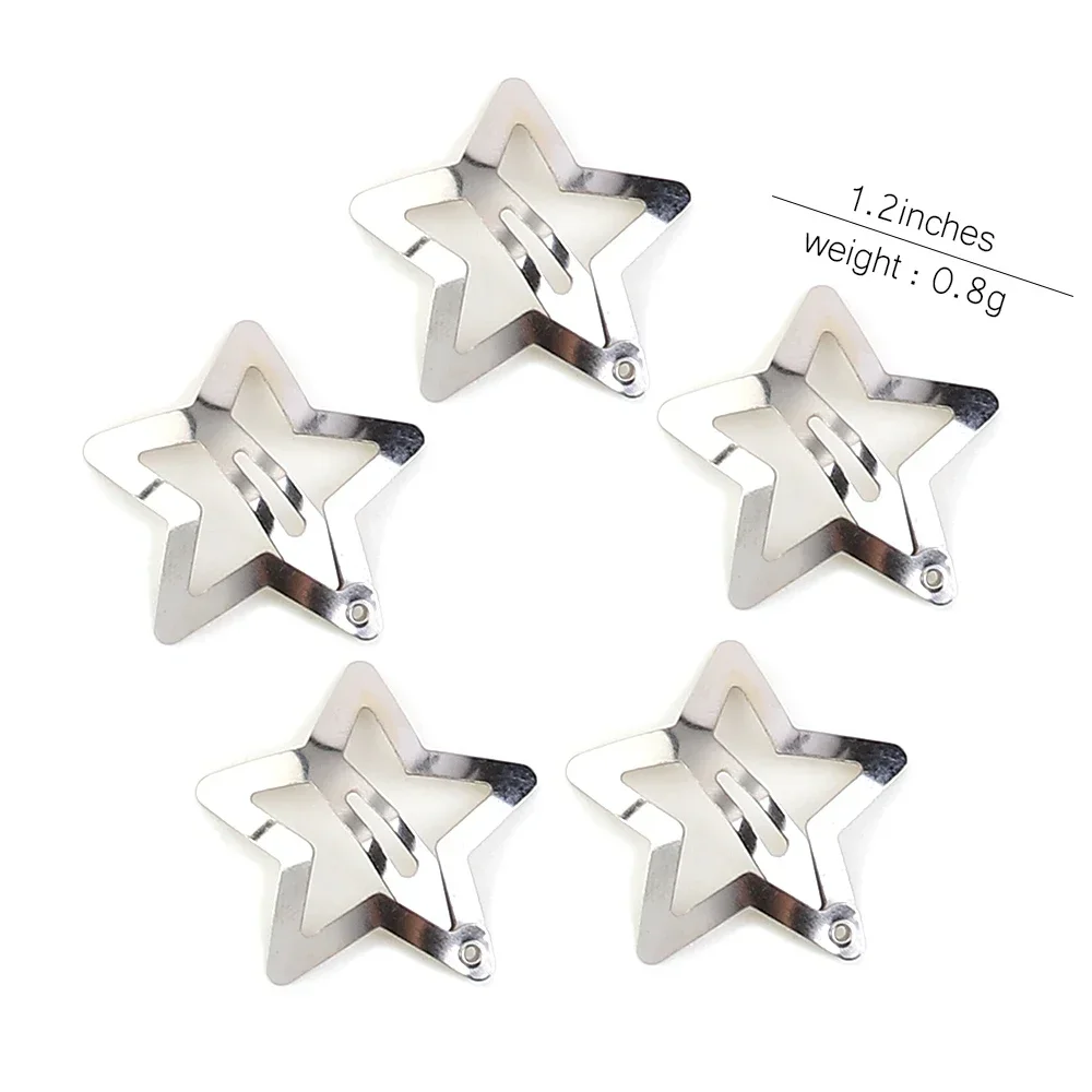 2/10Pcs 실버 스타 Y2K BB 헤어 클립 여성 그릴 귀여운 금속 스타 헤어 클립 사이드 바레트 헤어 액세서리 모자를 쓰고 있죠