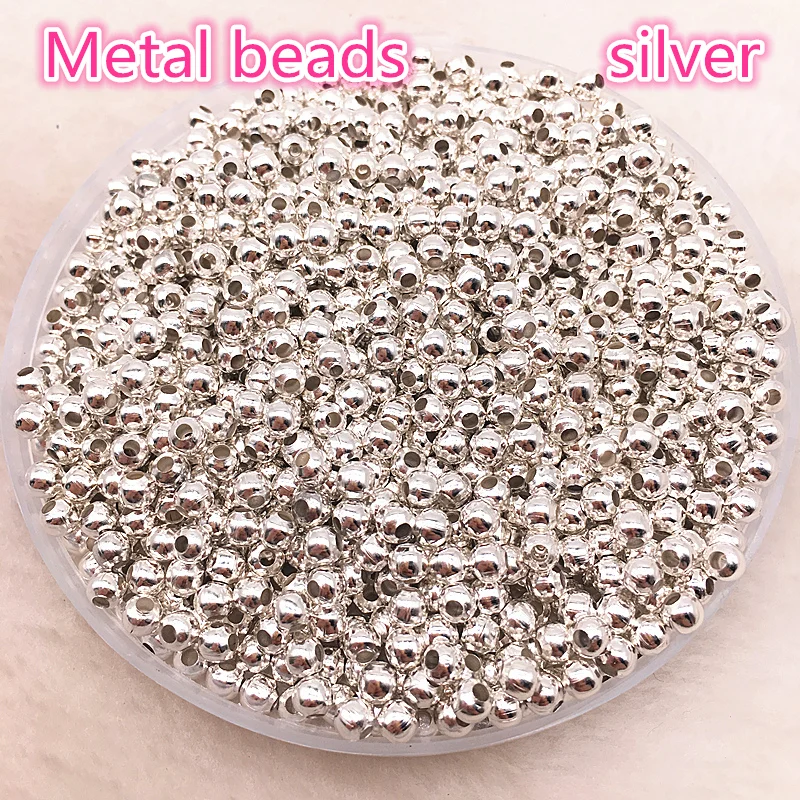 쥬얼리 제작용 부드러운 볼 스페이서 비즈, DIY 수제 액세서리, 3mm-8mm 톤 금속 비즈, 신제품