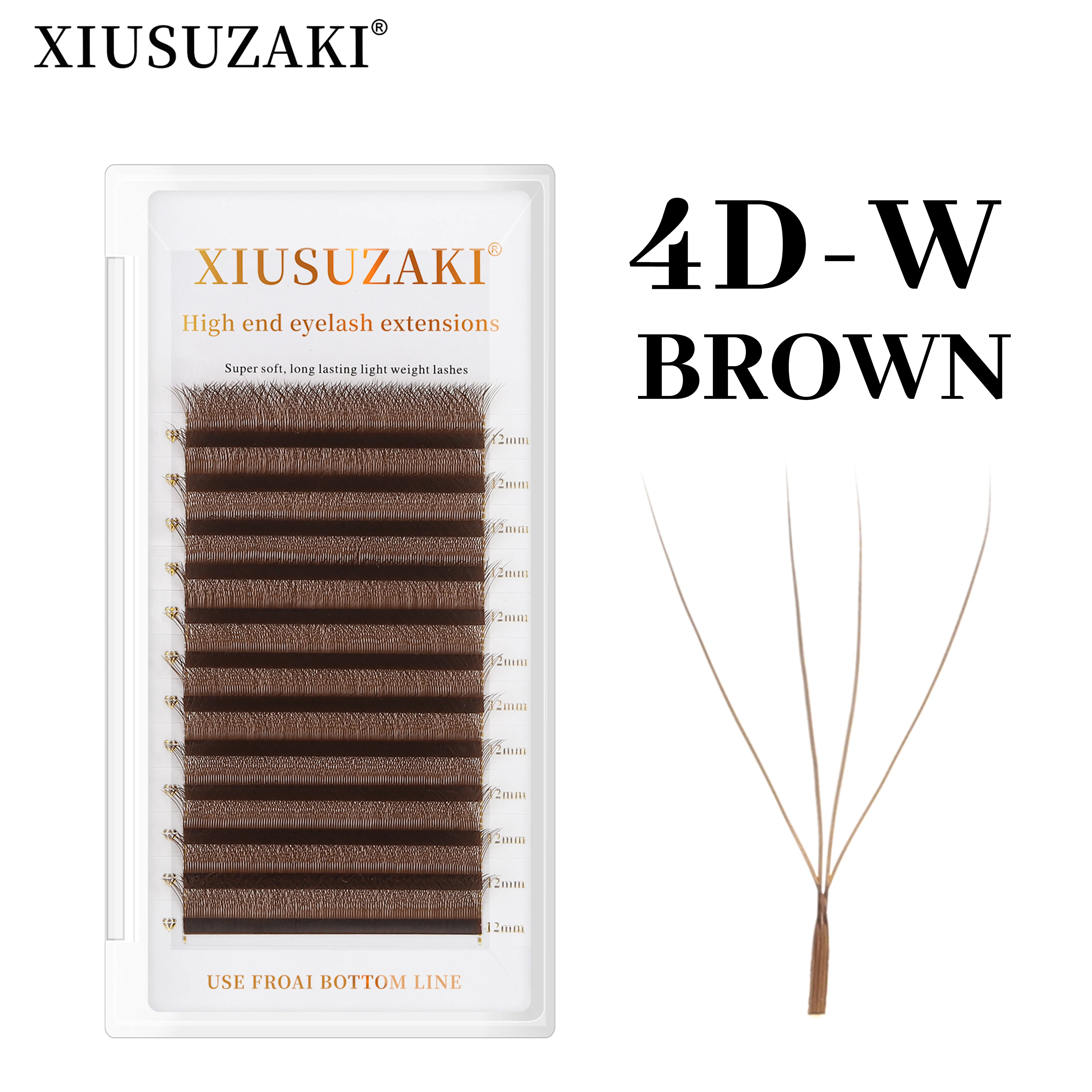 XIUSUZAKI 브라운 4D W 자형 속눈썹 연장 고품질 개별 속눈썹 자동 꽃 미리 만들어진 팬 가짜 속눈썹 title=XIUSUZAKI 브라운 4D W 자형 속눈썹 연장 고품질 개별 속눈썹 자동 꽃 미리 만들어진 팬 가짜 속눈썹 