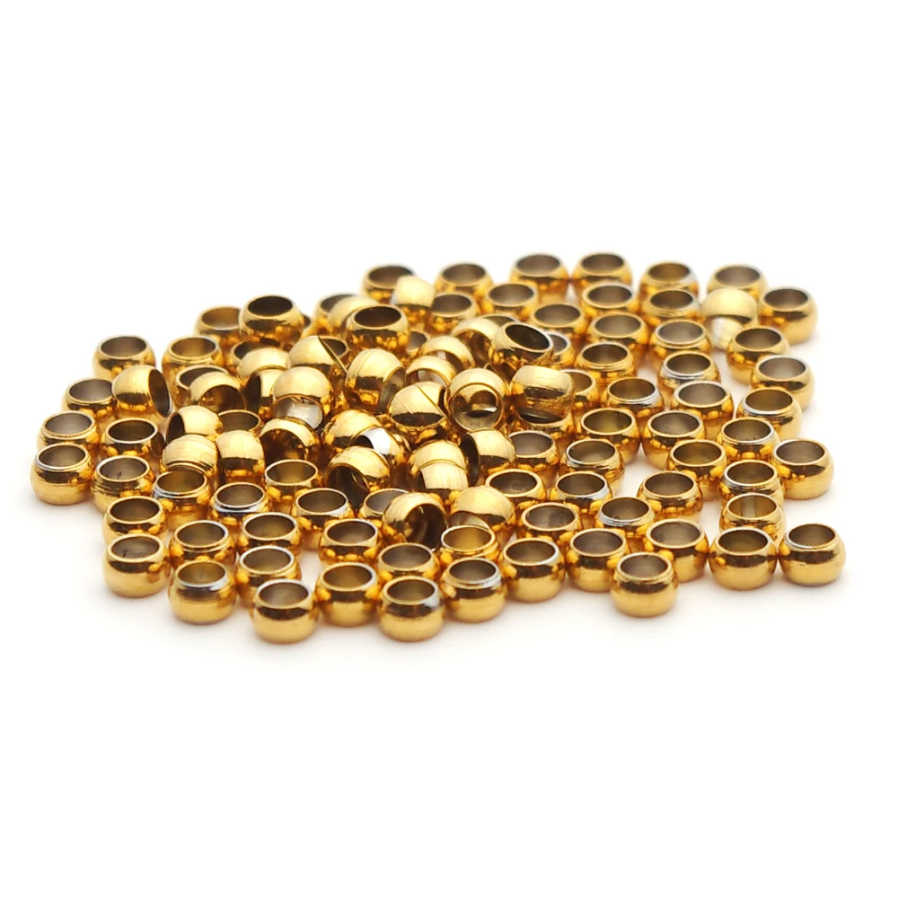 100-200Pcs 1.5 2 2.5 3mm 스테인레스 스틸 볼 스토퍼 크림프 엔드 비즈 DIY 쥬얼리에 대한 스페이서 비즈 위치 팔찌 만들기