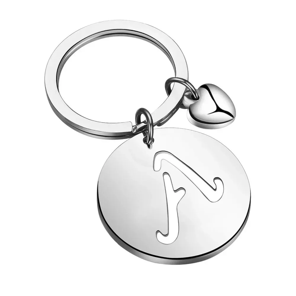 1PCS/2PCS 인기있는 A-Z 라운드 브랜드 스테인레스 스틸 키 체인 26 편지 열쇠 고리 펜던트 열쇠 고리 버클 체인 자동차 모토 선물 title=1PCS/2PCS 인기있는 A-Z 라운드 브랜드 스테인레스 스틸 키 체인 26 편지 열쇠 고리 펜던트 열쇠 고리 버클 체인 자동차 모토 선물 