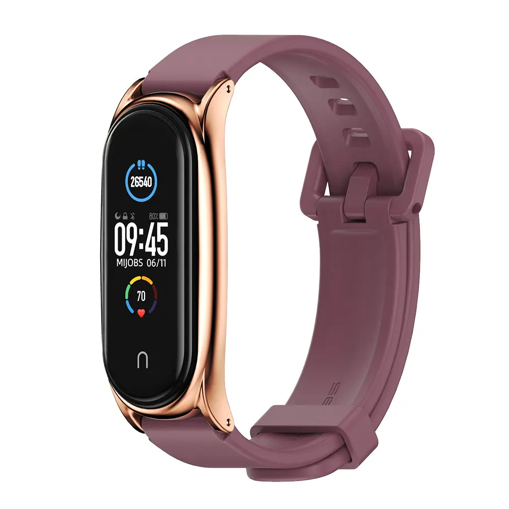 샤오미 미 밴드 7, 8, 9, 6, 5, 4, 3 용 실리콘 팔찌 교체 스트랩, 샤오미 밴드 4, MiBand 7, 6, 5, 4, 3 용 손목 스트랩