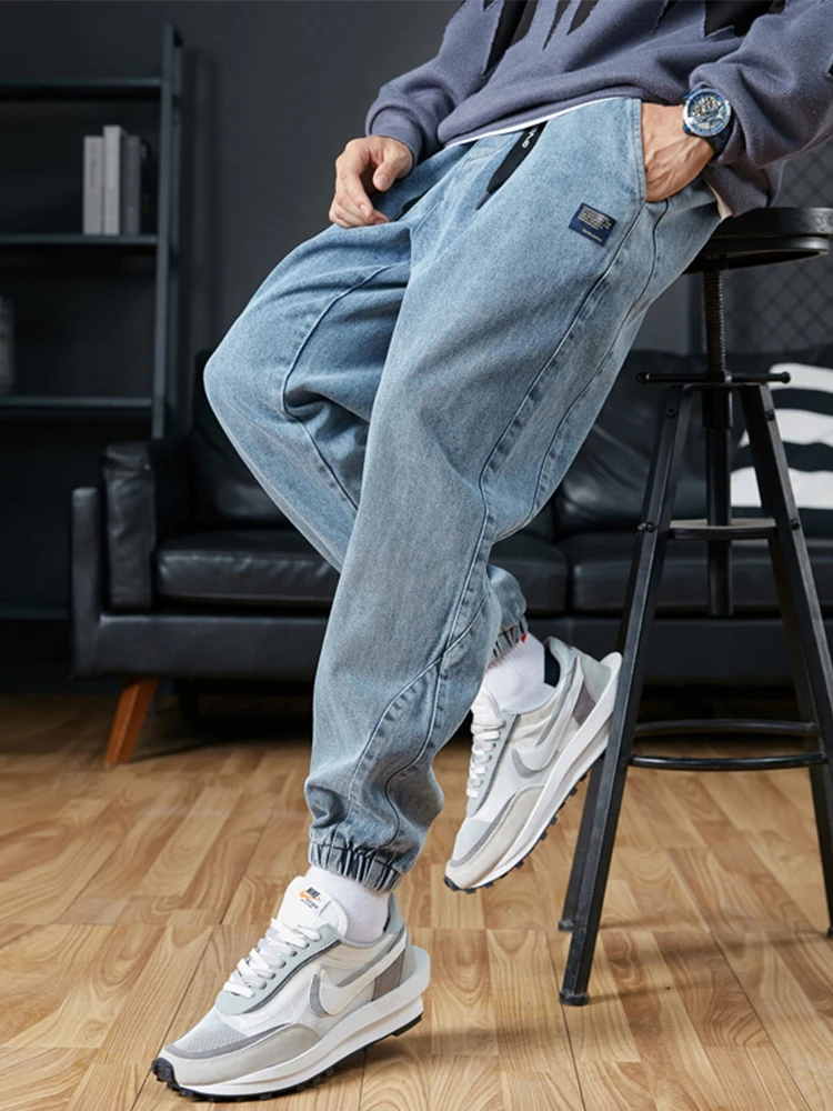 빅 사이즈 남성 조깅 청바지 6XL 7XL 8XL streetwear 블랙 블루 캐주얼 데님 카고 바지 스트레치 코튼 테이퍼 청바지 헐렁한 바지