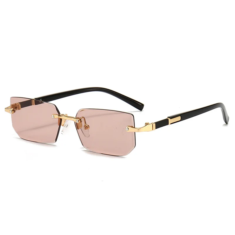 패션 무테 선글라스 남성 여성 인기 Frameless Sun Glasses 남성 여성 클래식 작은 사각형 여름 여행 그늘