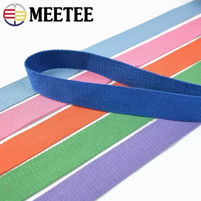 4 미터 1.3mm 두꺼운 코 튼 웨 빙 테이프 20-50MM 배낭 스트랩 밴드 의류 리본 벨트 DIY 바느질 장식 액세서리
