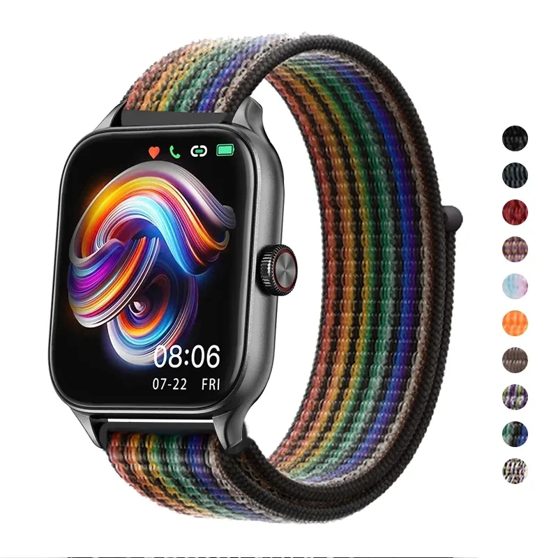 Amazfit GTS4/2/3/3pro/2e/GTS2 Mini/GTR 4 42mm/47mm/GTR2/2e/stratos 벨트 팔찌 Amazfit bip 스트랩 용 20mm 22mm 나일론 루프 밴드