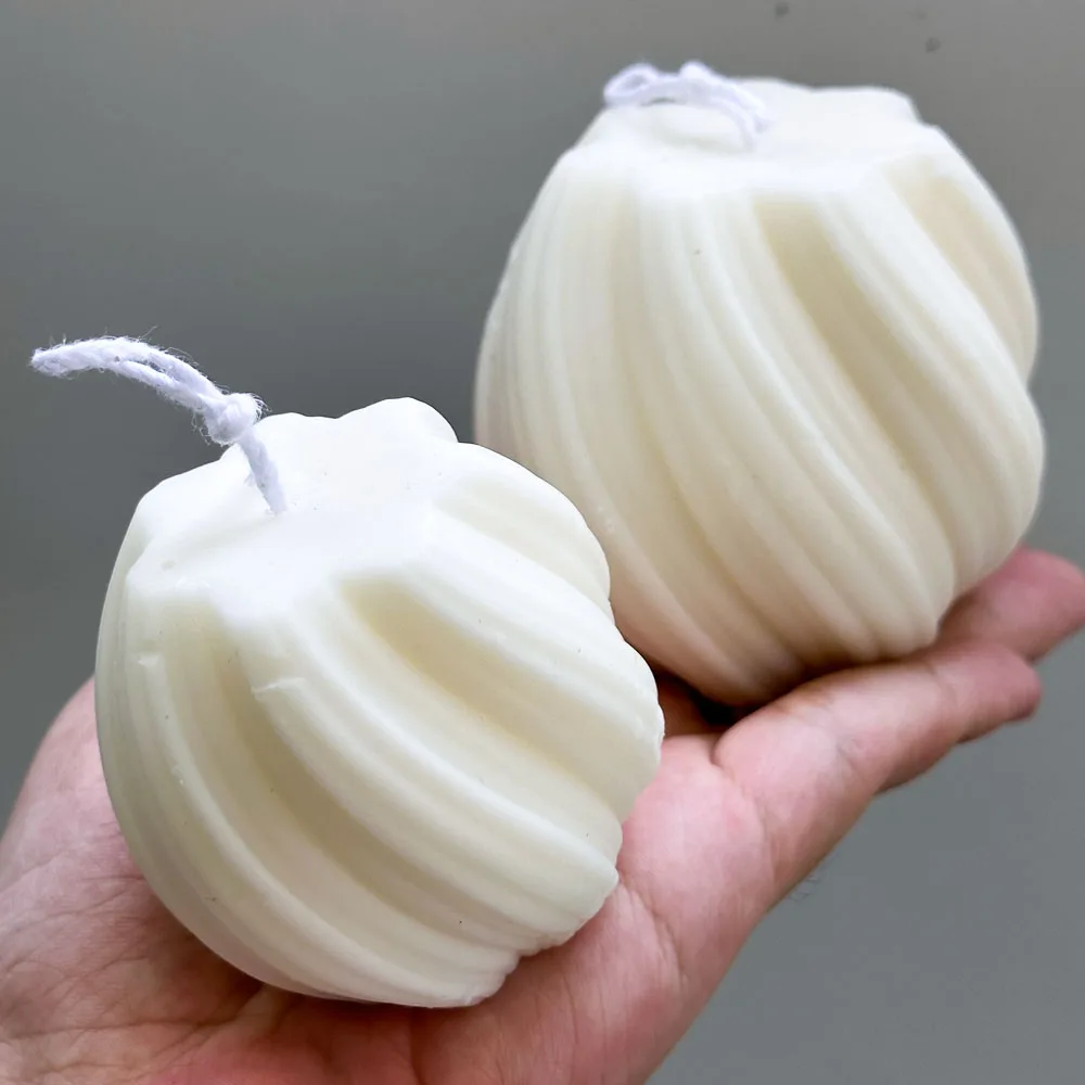 3D 회전 기둥 양초 실리콘 금형 기하학적 웨이브 양초 왁스 금형 DIY 추상 미술 비누 수지 석고 금형 홈 공예 장식
