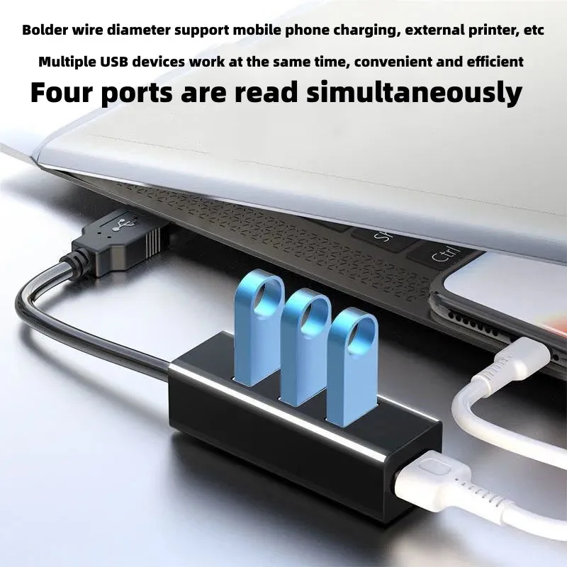 휴대용 4 포트 USB 3.0 허브 고속 USB 케이블 분배기 충전기 연장 케이블 USB 분배기 어댑터 OTG 전화 PC 30/120cm