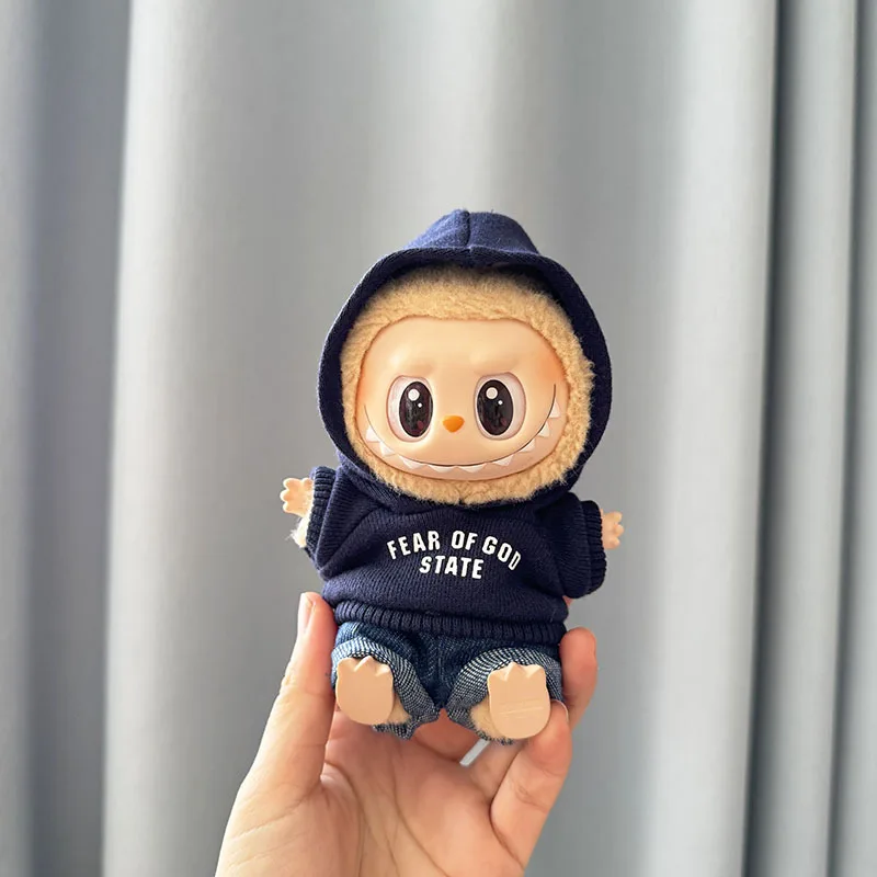 라부부 I II 아이돌 인형, 귀여운 미니 봉제 인형, 한국 케이팝 엑소 아이돌 인형, DIY 액세서리 선물, 공포 후디 세트, 17cm