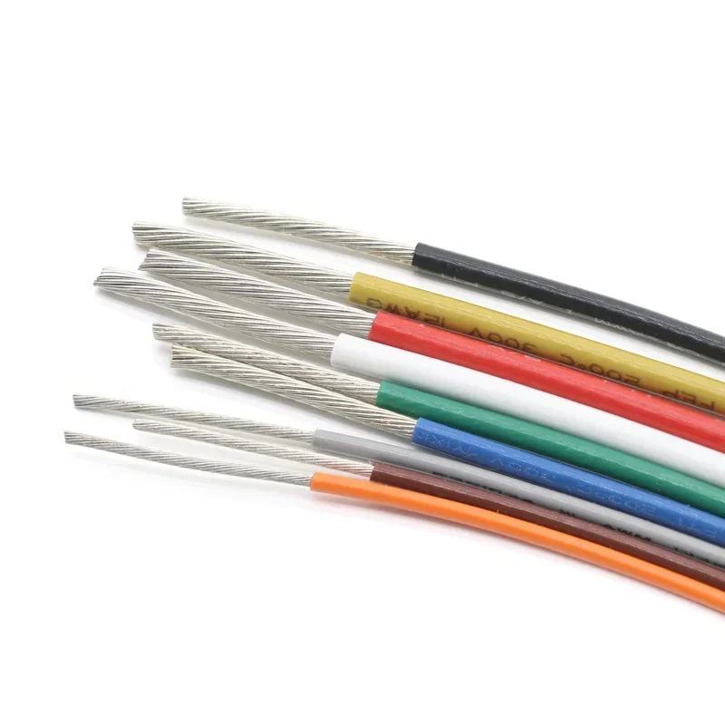 5M/10M UL1332 PTFE 와이어 30/28/26/24/22/20/18/16/14/13/12/10 AWG FEP 3D 프린터용 고온 전자 케이블 절연