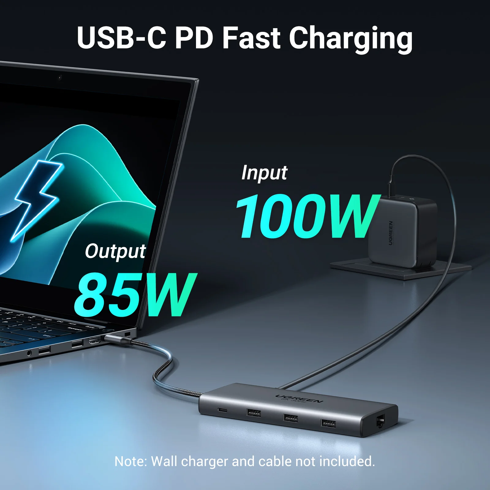 UGREEN 듀얼 HDMI USB-C 허브 8K 4K HDMI 어댑터 MacBook Pro Air 노트북 USB 허브용 RJ45 USB3.0 PD 100W 도크가 포함된 10 in 1 분배기