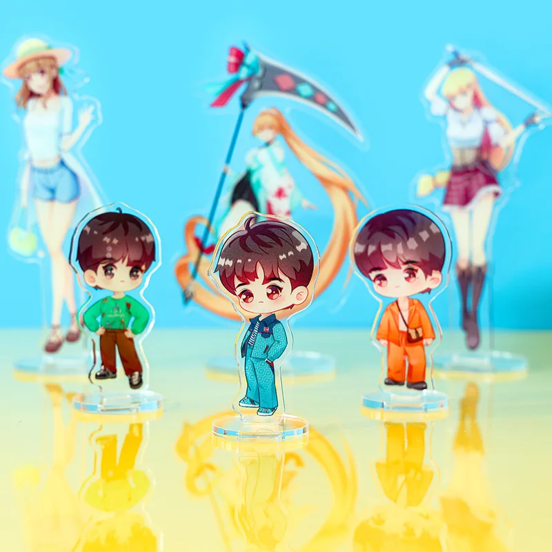 사용자 정의 그림 Standee 투명 아크릴 스탠드 만화 매력 게임 애니메이션 디자인 맞춤형 책상 장식 모델 키 체인 팬을위한 선물