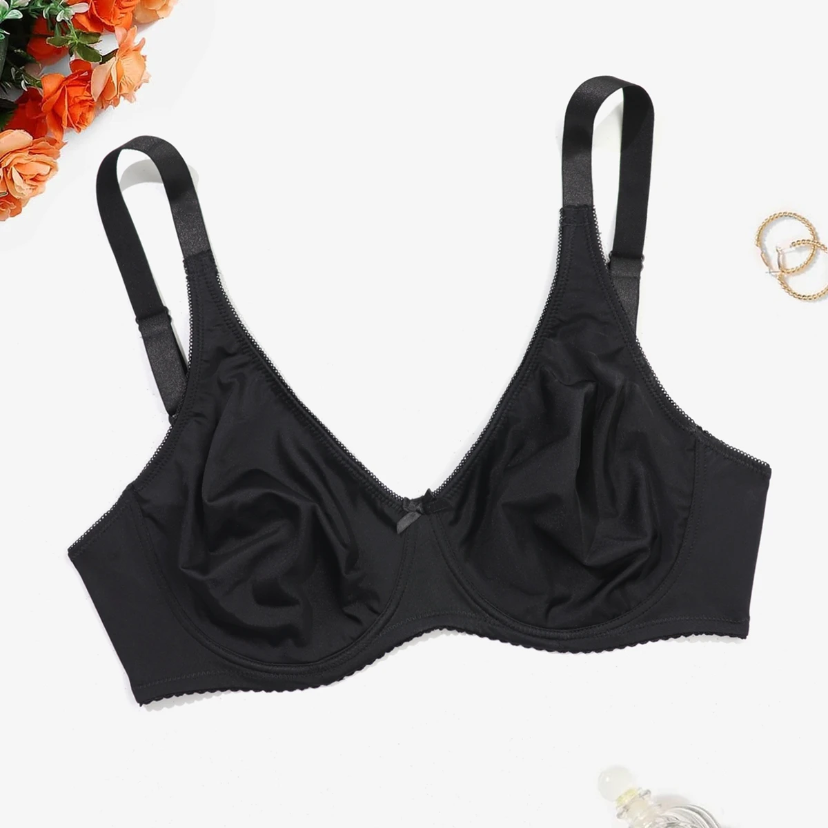 Beauwear Underwire 브래지어 큰 가슴 여성 솔리드 컬러 플러스 사이즈 브래지어 여성용 얇은 Unlined 속옷 38C-44C 38D-48D-3069