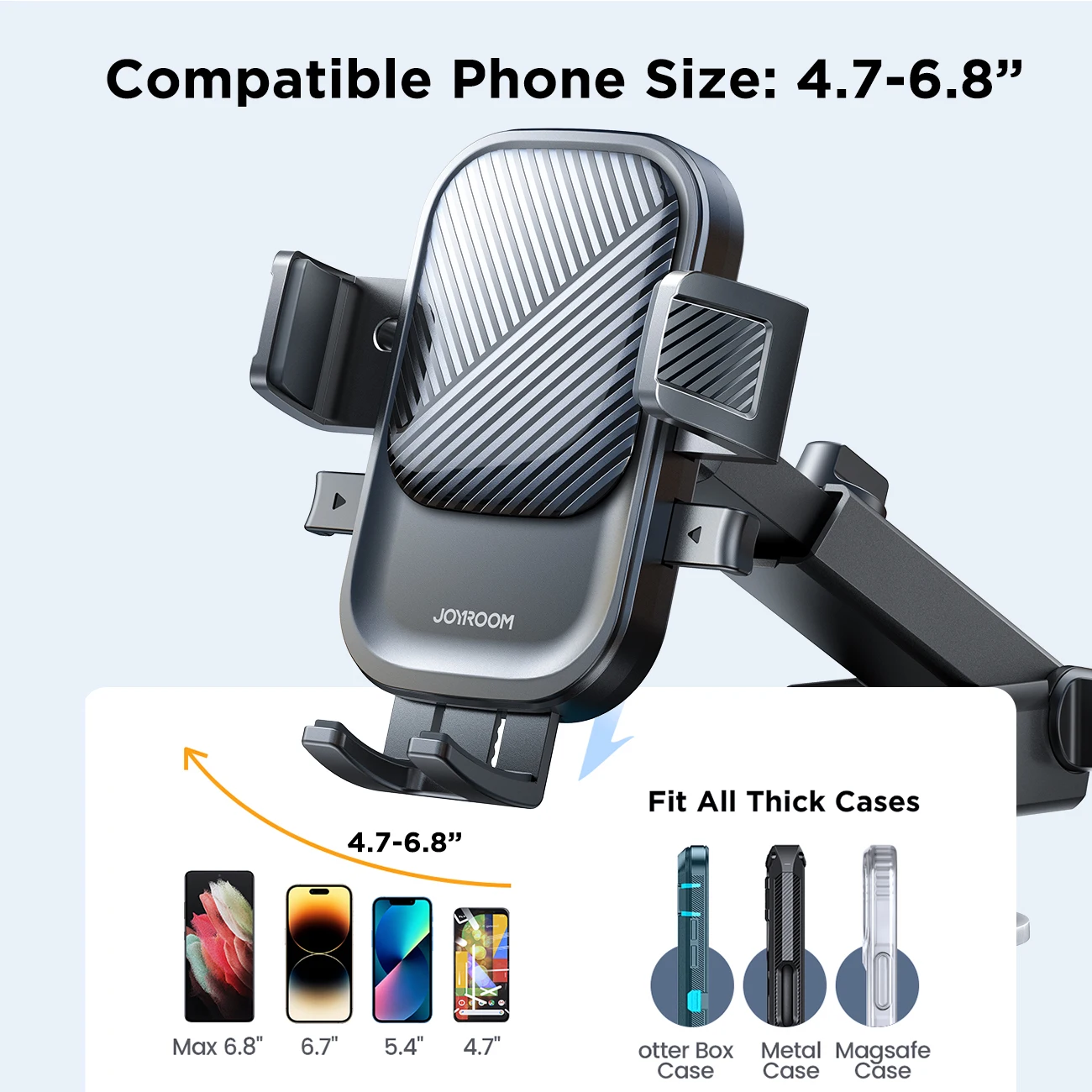 Joyroom 범용 자동차 마운트 전화 홀더 흡입 컵 기본 대시 보드 자동차 휴대 전화 스탠드 아이폰 삼성 Google 화웨이
