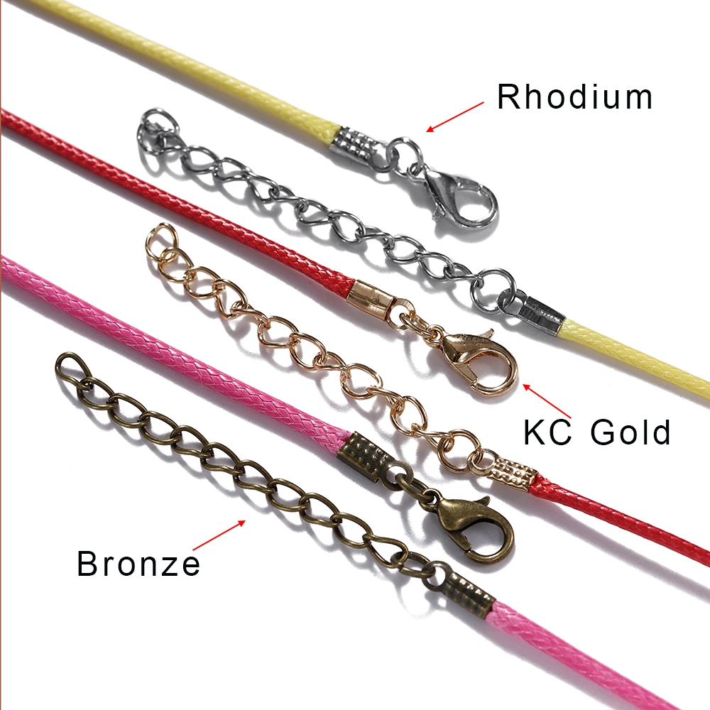 10 개/몫 직경 1.5/2mm 가죽 코드 목걸이 쥬얼리에 대 한 걸쇠 조정 가능한 꼰 로프 DIY 목걸이 팔찌 용품 만들기