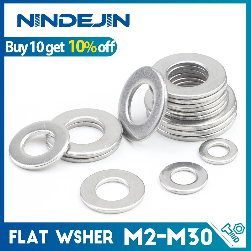 1-100pcs 플랫 와셔 M2 M2.5 M3 M4 M5 M6 M8 M10 M12 M14 M16 M18 M20 M22 M27 스테인레스 스틸 와셔 일반 와셔 가스켓 DIN125 title=1-100pcs 플랫 와셔 M2 M2.5 M3 M4 M5 M6 M8 M10 M12 M14 M16 M18 M20 M22 M27 스테인레스 스틸 와셔 일반 와셔 가스켓 DIN125 
