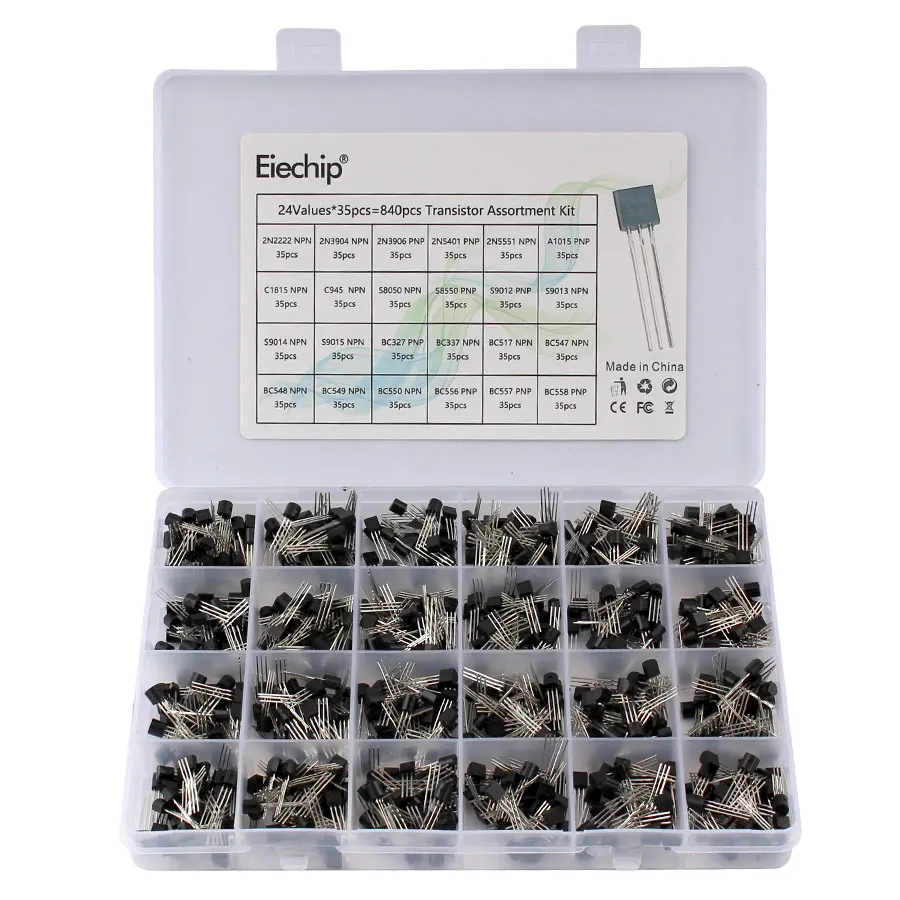 200-900PCS TO-92 트랜지스터 키트 분류 상자 BC547 BC327 BC337 2N2222 3904 3906 C945 PNP/NPN 트랜지스터 세트 전자 키트 title=200-900PCS TO-92 트랜지스터 키트 분류 상자 BC547 BC327 BC337 2N2222 3904 3906 C945 PNP/NPN 트랜지스터 세트 전자 키트 