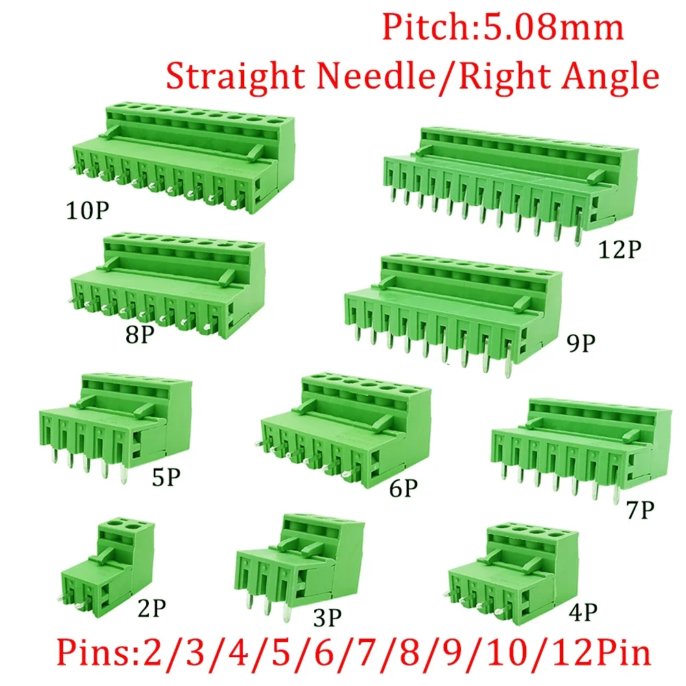 5Pair 15EDG KF2EDG 3.5mm 3.81mm 3.96mm 5.08mm PCB 나사 고정 터미널 블록 2-12Pin 수 플러그 암 소켓 핀 헤더 와이어 커넥터