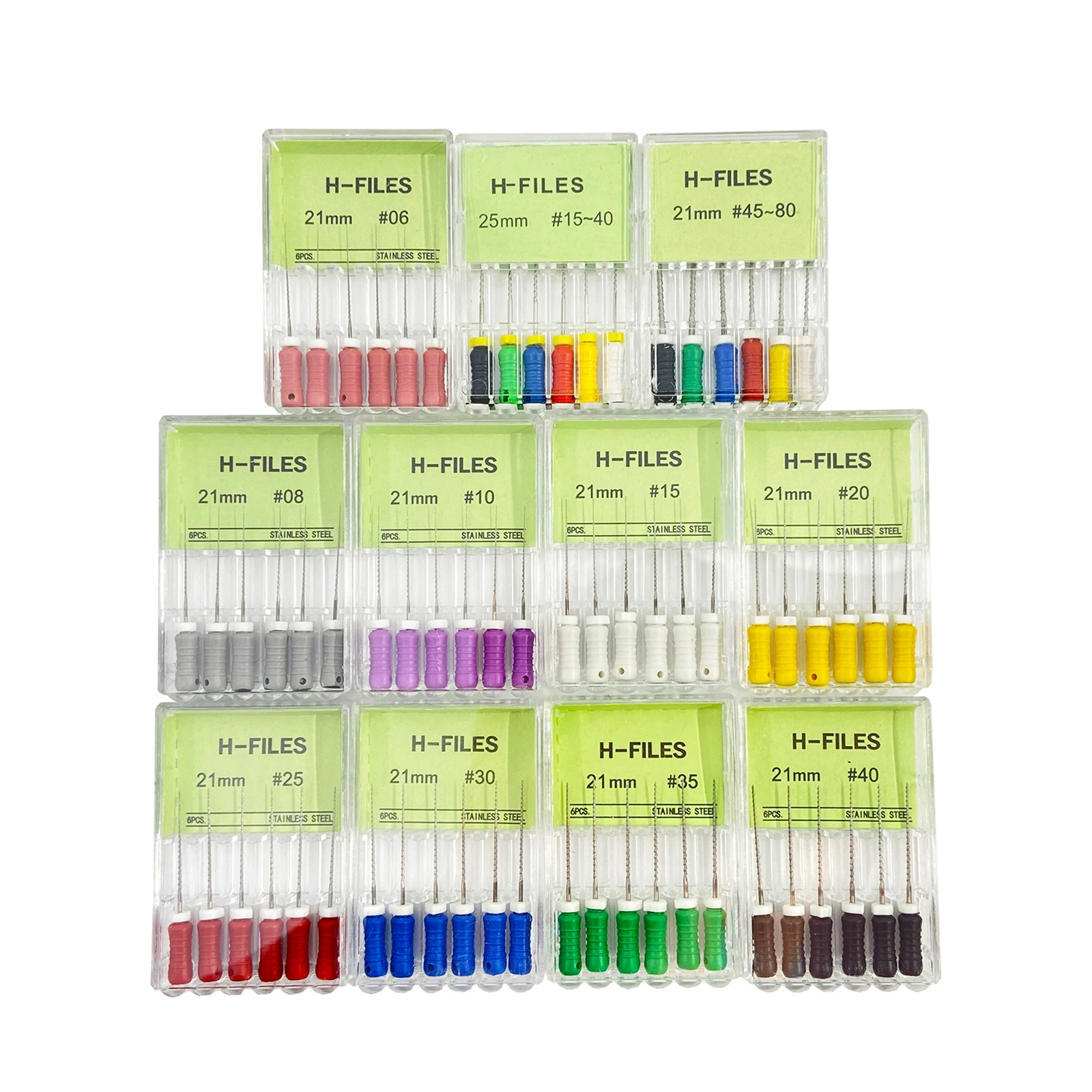 근관 엔도 H 파일 치과 도구, 스테인리스 스틸 근관 기기, 치과의사 치과 치료, 21mm, 25mm, 31mm