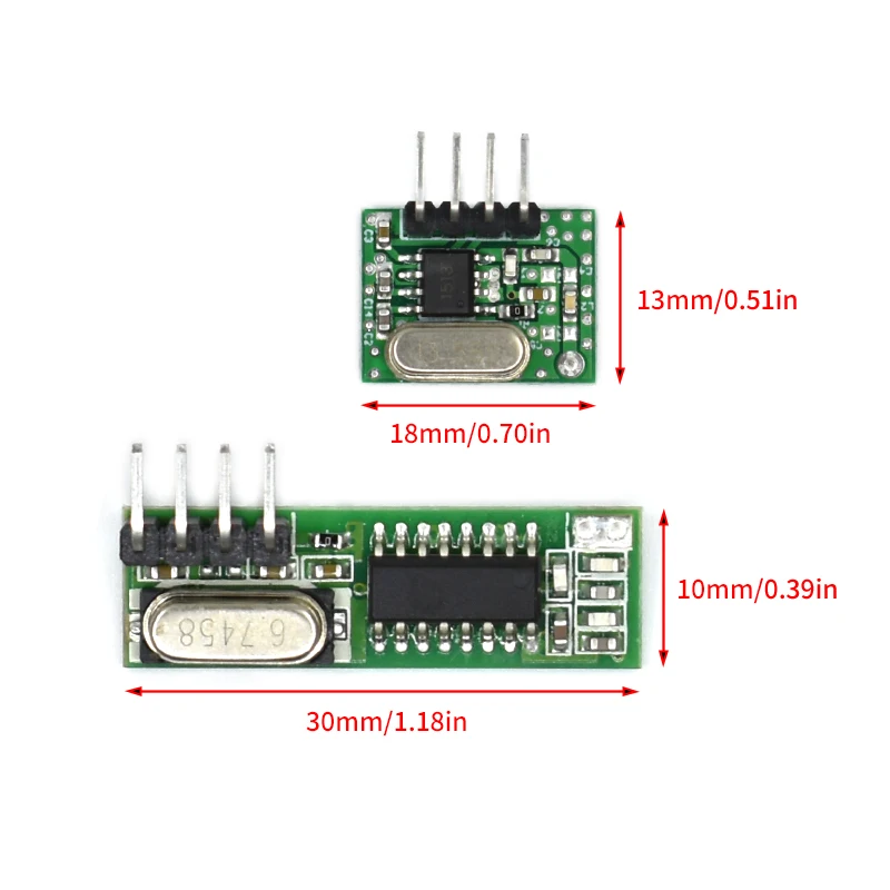 433 Mhz 슈퍼헤테로다인 RF 수신기 및 송신기 모듈 Arduino uno 무선 모듈 Diy 키트용 433 Mhz 원격 제어