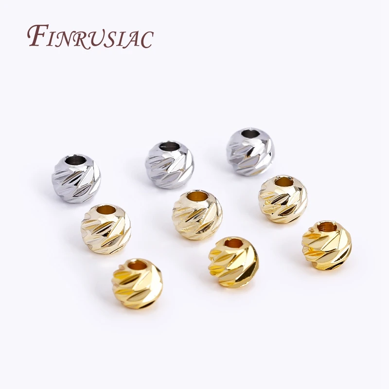 보석에 대 한 2.5/3/4/5/6MM 스페이서 비즈 구슬, DIY 구슬 결과, 컷 패턴 라운드 구슬에 대 한 18K 골드 도금 구분 기호