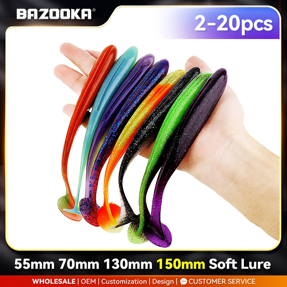 바주카포 100mm 150mm 낚시 미끼 큰 쉬운 샤이너 쉐드 웜 실리콘 T 테일 소프트 미끼 워블러 Swimbait Pesca Bass Pike Winter title=바주카포 100mm 150mm 낚시 미끼 큰 쉬운 샤이너 쉐드 웜 실리콘 T 테일 소프트 미끼 워블러 Swimbait Pesca Bass Pike Winter 