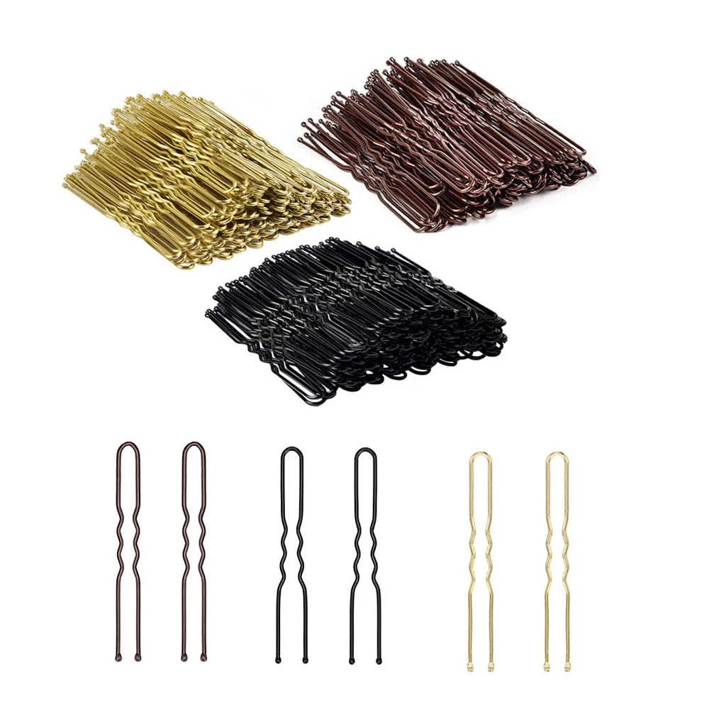 50pcs 50/60/70mm 머리 핀 및 클립 헤드 피스 여자를위한 U 모양 여자 헤어핀 액세서리 신부 웨딩 헤드 쥬얼리 장식