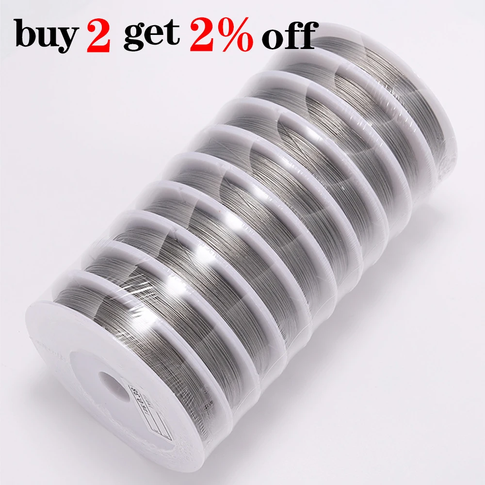 1 롤/많은 0.3-1.0mm 저항하는 강한 선 스테인리스 철사 호랑이 꼬리 구슬로 장식하는 철사 보석 만들기 찾기