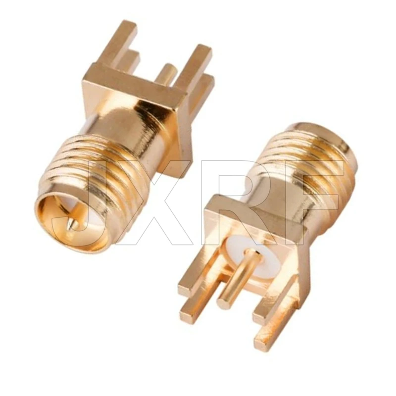 10Pcs SMA 암 잭 수 플러그 어댑터 솔더 에지 PCB 스트레이트 직각 마운트 RF 구리 커넥터 플러그 소켓