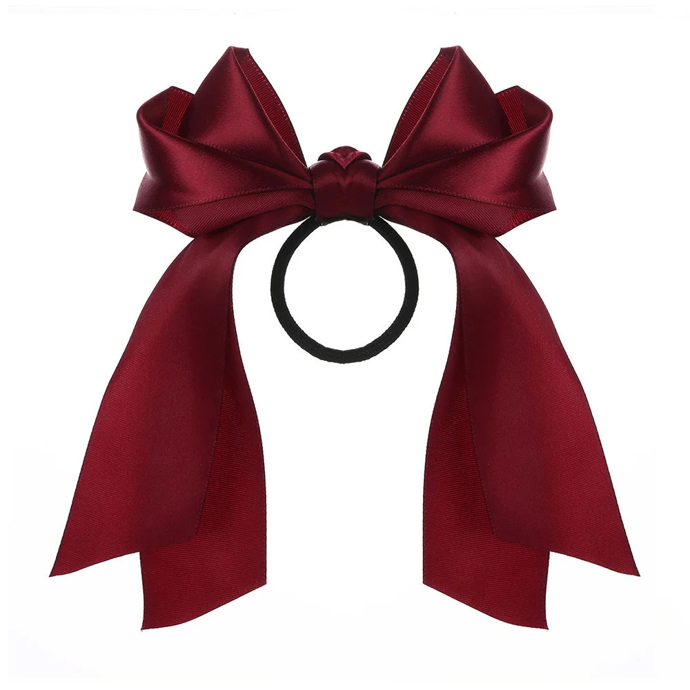 한국어 BowKnot 헤어 타이 Scrunchies 여성용 패션 긴 리본 탄성 헤어 밴드 보우 포니 테일 넥타이 헤어 액세서리