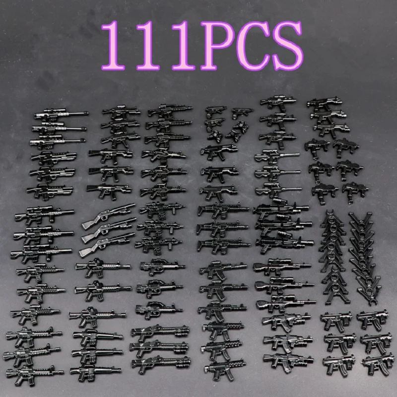 MOC Weaponry 소총 권총 장비 세트 총 군사 무기 호환 피규어 빌딩 블록 벽돌 미니 어린이 장난감 취미 title=MOC Weaponry 소총 권총 장비 세트 총 군사 무기 호환 피규어 빌딩 블록 벽돌 미니 어린이 장난감 취미 
