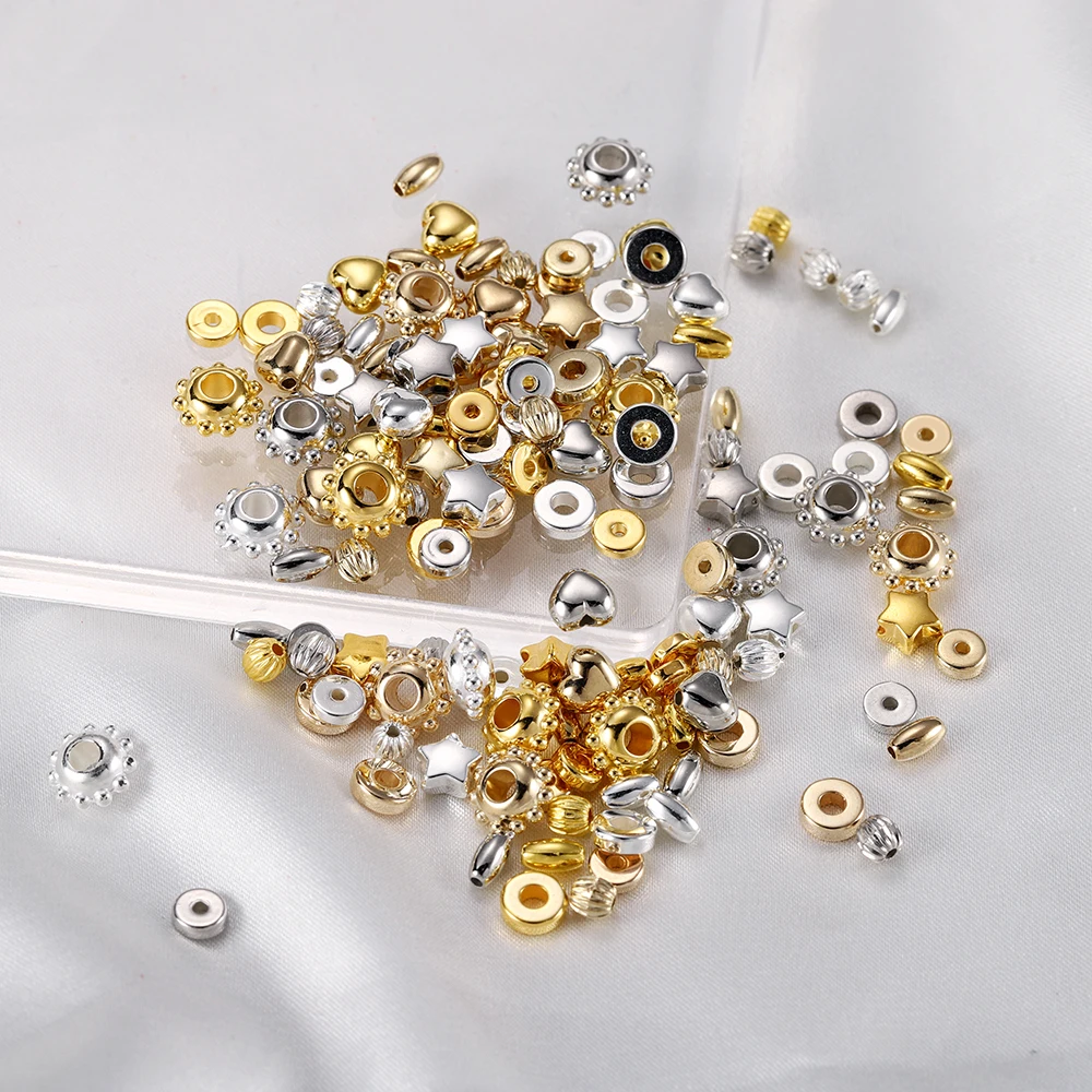 100/200Pcs CCB 구슬 매력 DIY 목걸이 팔찌 쥬얼리에 대 한 불규칙 한 느슨한 스페이서 구슬 용품 액세서리 만들기