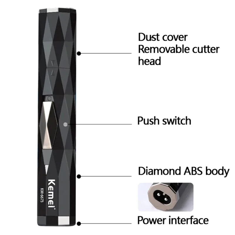 Kemei 2in1 충전식 코 헤어 트리머 수염 트리머 코와 귀 클리너 제모 기계 용 남성용 눈썹 코 트리머