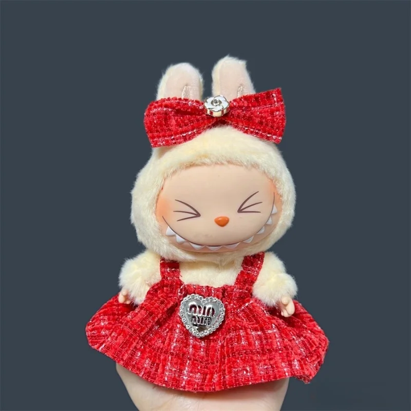 17cm Labubu 봉제 인형 스커트-DIY 의류 액세서리 선물을위한 사랑스러운 스커트 세트