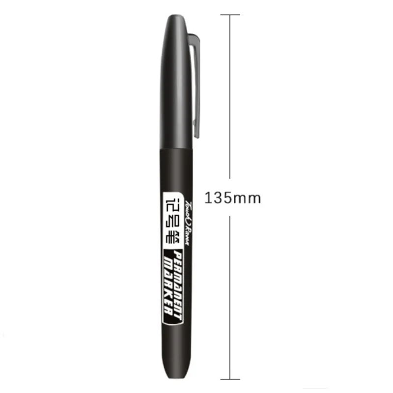 3 개/대 영구 마커 펜 방수 잉크 파인 포인트 블랙 블루 레드 오일 잉크 1.5mm 라운드 발가락 파인 컬러 마커 펜