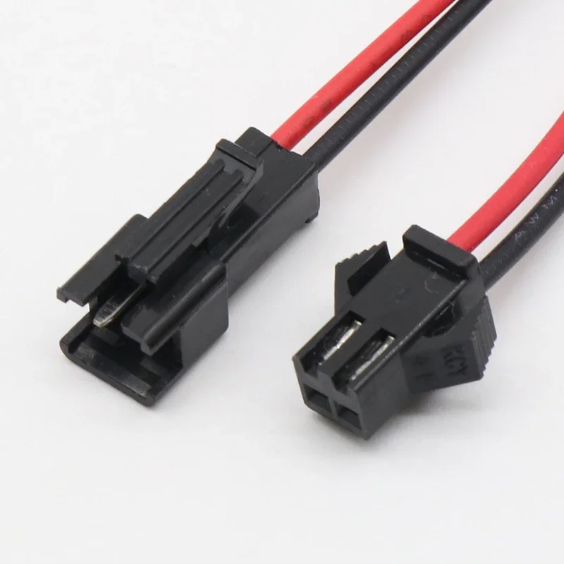 10 쌍 15CM JST SM 2 핀 플러그 암수 와이어 커넥터 와이어 커넥터 케이블 LED 스트립 라이트 테이프 램프 용 피그 테일 플러그