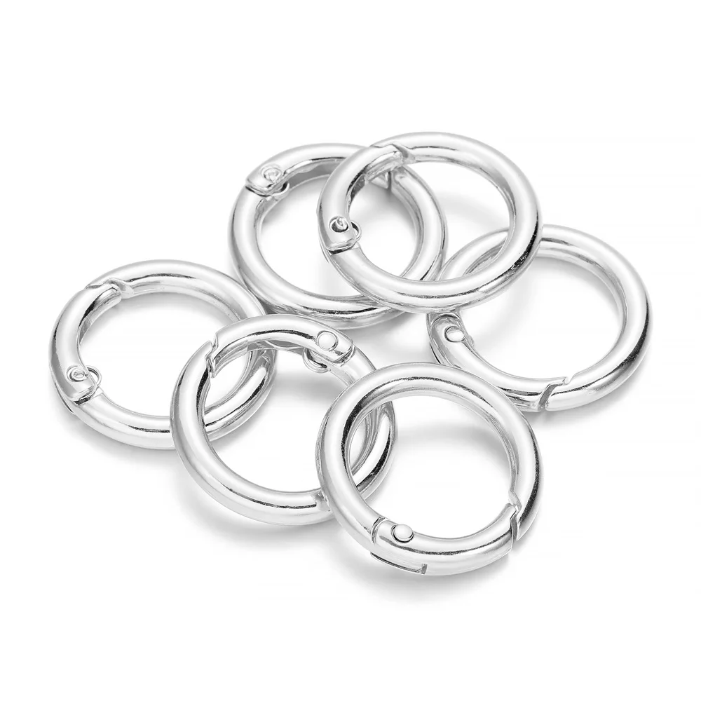 5pcs 금속 O 링 스프링 Clasps 개방형 Carabiner 키 체인 가방 클립 DIY 쥬얼리 만들기위한 후크 개 체인 버클 커넥터