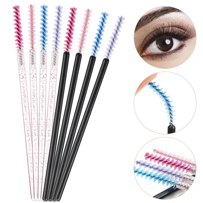새로운 50Pcs 메이크업 속눈썹 브러쉬 일회용 크리스탈 눈썹 브러쉬 다이아몬드 핸들 마스카라 완드 애플리케이터 속눈썹 연장 도구 title=새로운 50Pcs 메이크업 속눈썹 브러쉬 일회용 크리스탈 눈썹 브러쉬 다이아몬드 핸들 마스카라 완드 애플리케이터 속눈썹 연장 도구 