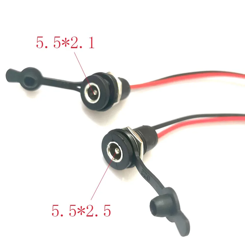 Diy dc 방수 잭 커넥터 용 배터리 DC 전원 플러그 커넥터 5.5X2.1mm 5.5X2.5mm 와이어 Turmera 포함 title=Diy dc 방수 잭 커넥터 용 배터리 DC 전원 플러그 커넥터 5.5X2.1mm 5.5X2.5mm 와이어 Turmera 포함 