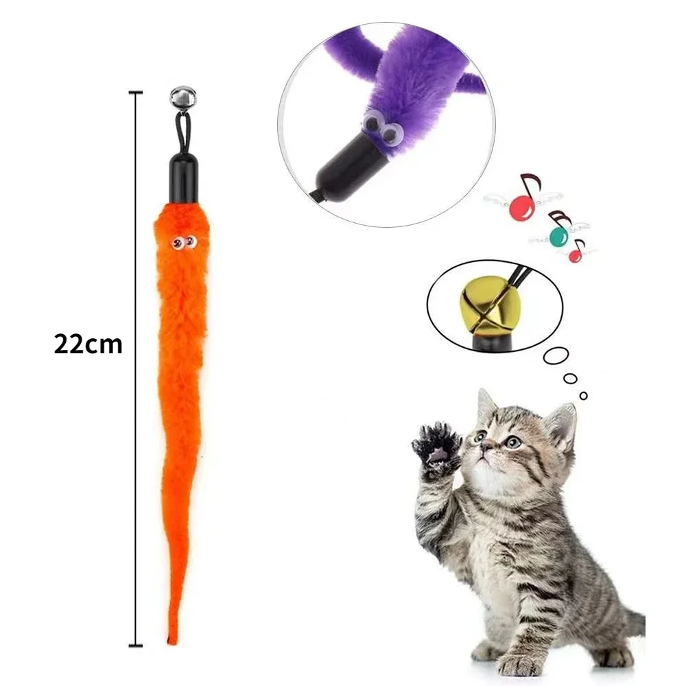 고양이 깃털 장난감 액세서리 거짓 새 벌레 장난감 벨 새끼 고양이 고양이 장난감 대화 형 교체 리필 폼 볼 훈련