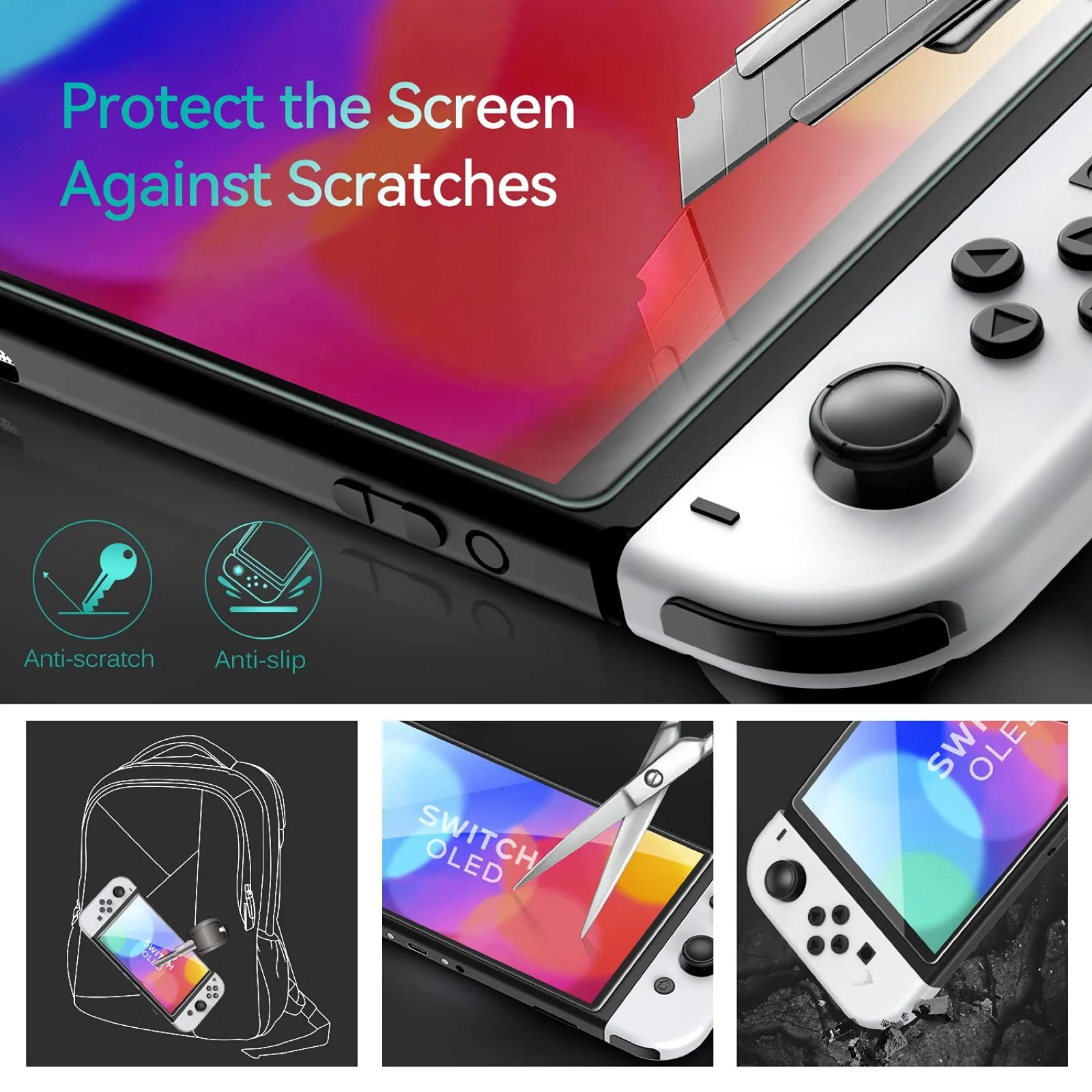 Nintendo Switch OLED Switch2 2 화면 보호기, HD 투명 긁힘 방지 보호 유리 필름 액세서리 용 9H 강화 유리