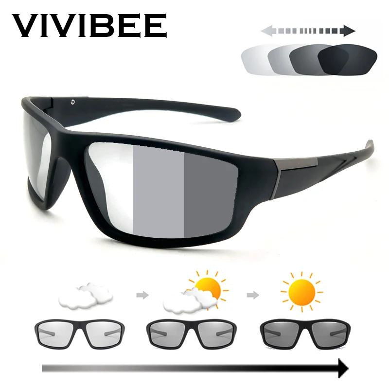 VIVIBEE 남자 포토 크로 믹 선글라스 블랙 스포츠 고글 여성 색상 변경 편광 운전 2025 변색 선글라스 title=VIVIBEE 남자 포토 크로 믹 선글라스 블랙 스포츠 고글 여성 색상 변경 편광 운전 2025 변색 선글라스 