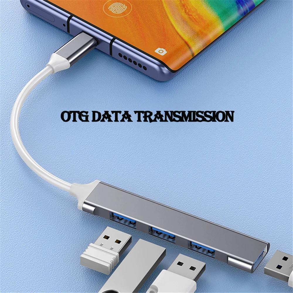 USB 3.0 허브 USB 허브 4 포트 고속 유형 c 분배기 5Gbps PC 컴퓨터 액세서리 멀티 포트 허브 4 USB 3.0 2.0 포트