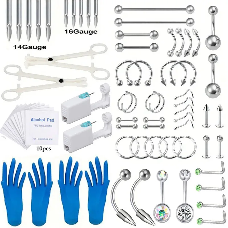 67/70/101/111Pcs 멸균 귀 피어싱 키트, Tragus Helix 연골 통증 없음 피어싱 도구 기계 세트 스터드 쥬얼리 title=67/70/101/111Pcs 멸균 귀 피어싱 키트, Tragus Helix 연골 통증 없음 피어싱 도구 기계 세트 스터드 쥬얼리 