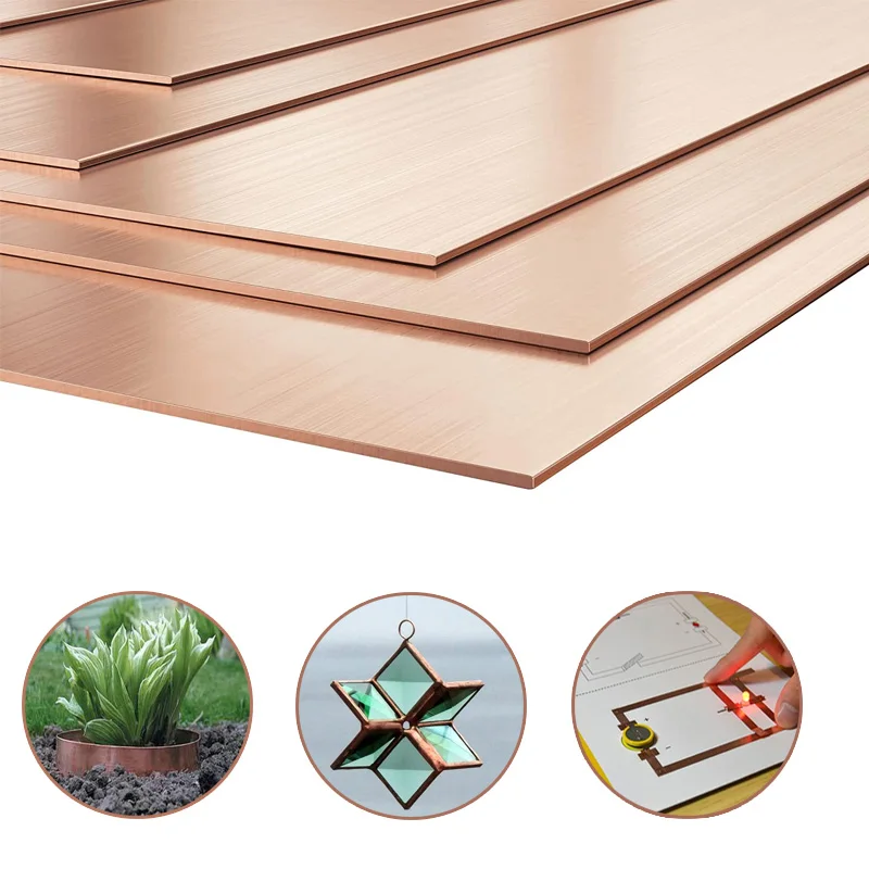 1pcs 순수 구리 시트 Thick0.25mm-8mm 금속 구리 플레이트 100x100mm 150x150mm Cu 금속 시트 호일 플레이트 구리 시트