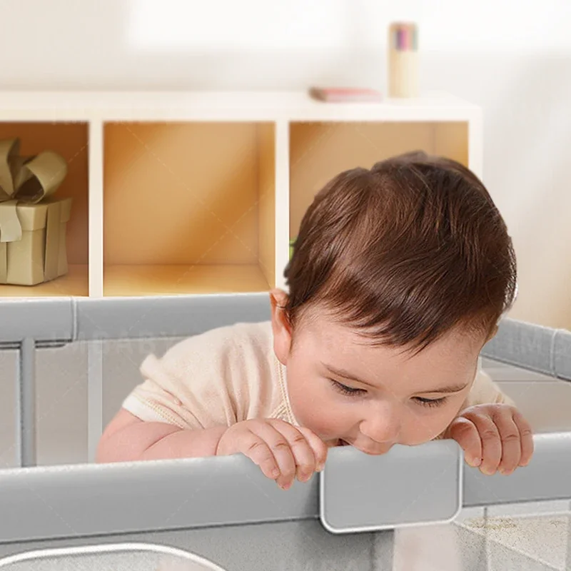 IMBABY 아기 놀이터 풀 링이있는 아기 놀이터 용 밝은 회색 Corralito 어린이 안전 장벽 울타리 볼 박스 게임 놀이터