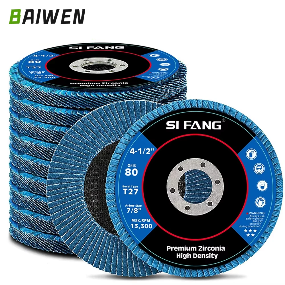 전문가용 플랩 디스크 샌딩 앵글 연마기, 지르코니아 그라인딩 휠, T27, 115mm, 40, 60, 80/120 그릿, 2 개, 5 개, 10 개 title=전문가용 플랩 디스크 샌딩 앵글 연마기, 지르코니아 그라인딩 휠, T27, 115mm, 40, 60, 80/120 그릿, 2 개, 5 개, 10 개 